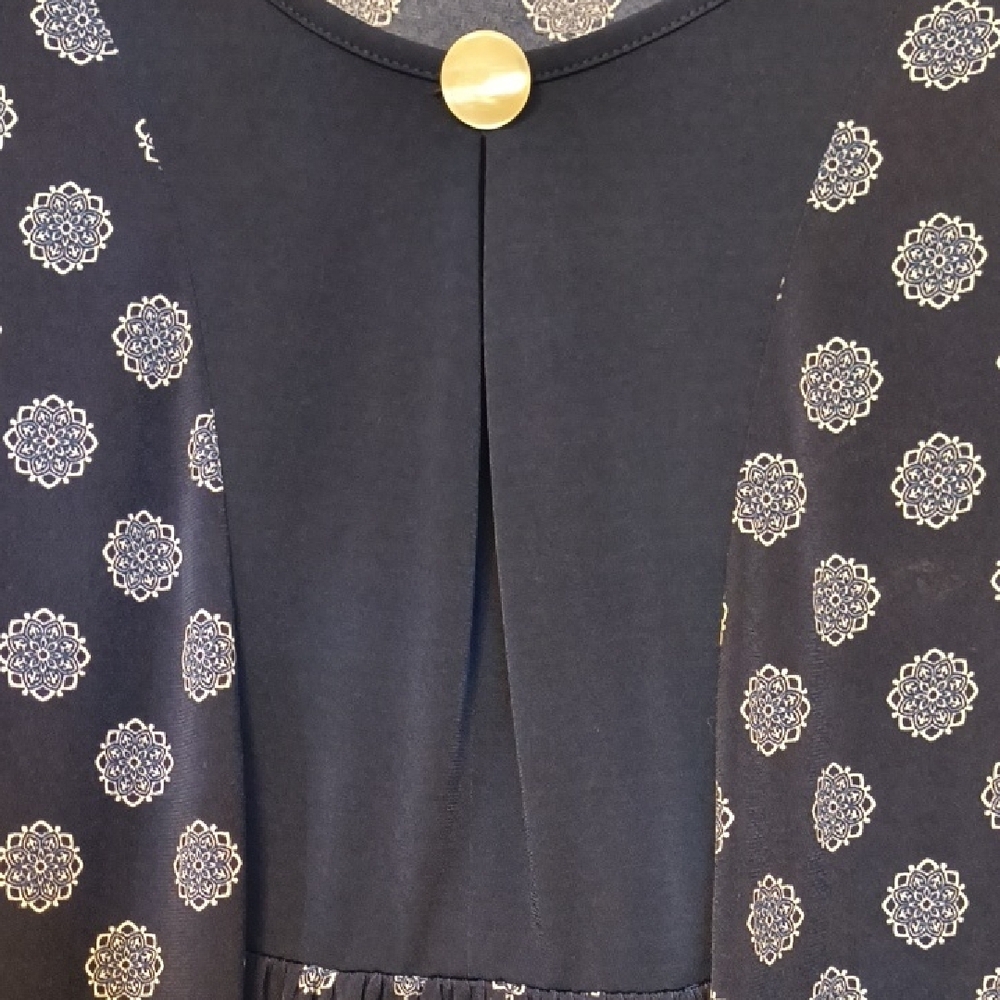 Jones New York Navy and White Polka Dot Tunic - Picture 3 of 7